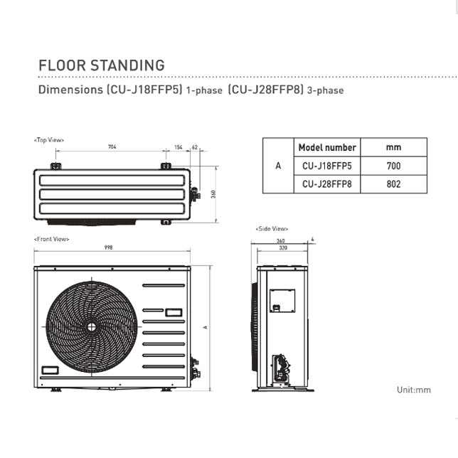 Panasonic AC Floor Standing 2 PK - CS-J18FFP5